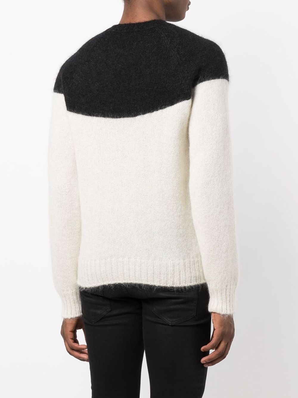 two-tone mohair-blend knit jumper - 4