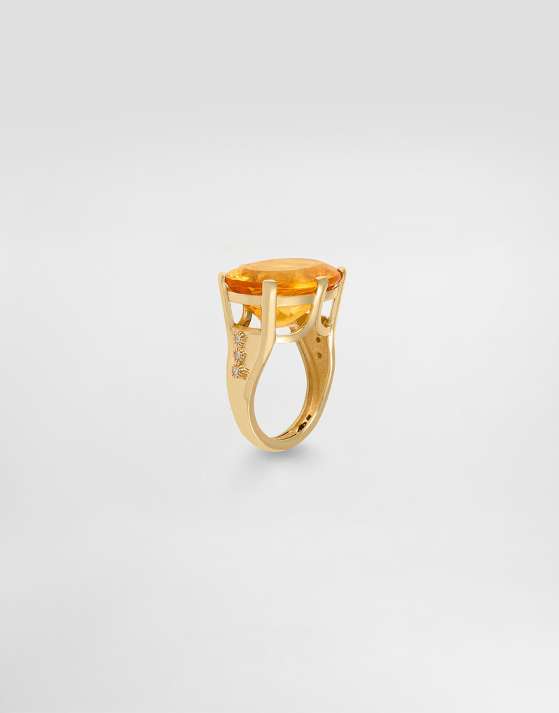 Anna ring in 18-carat yellow gold with citrine and diamonds 3
