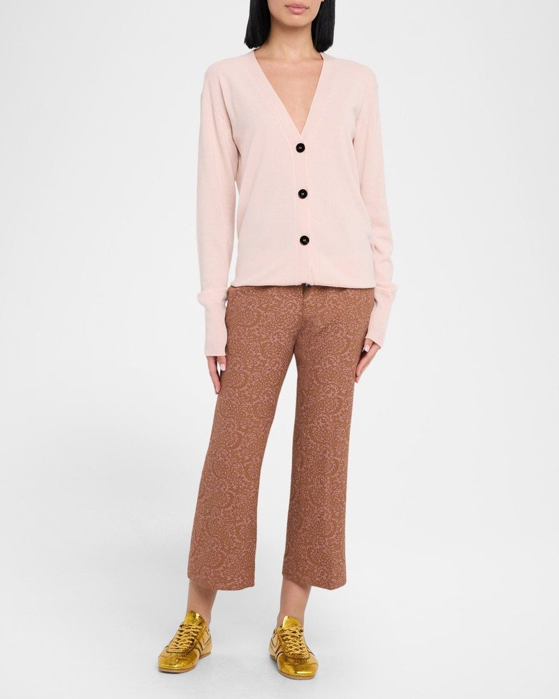 Dries Van Noten Paloma Brocade Straight-Leg Ankle Pants outlook