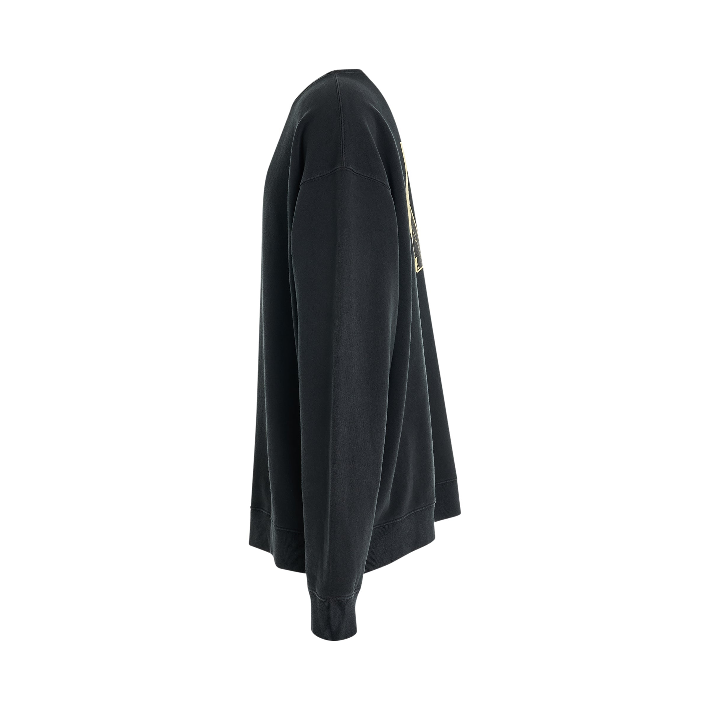 Open Neck Oversized Sweatshirt in Anthracite - 3