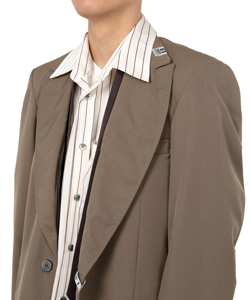 Mix Layered Wool Gabardine Jacket 14