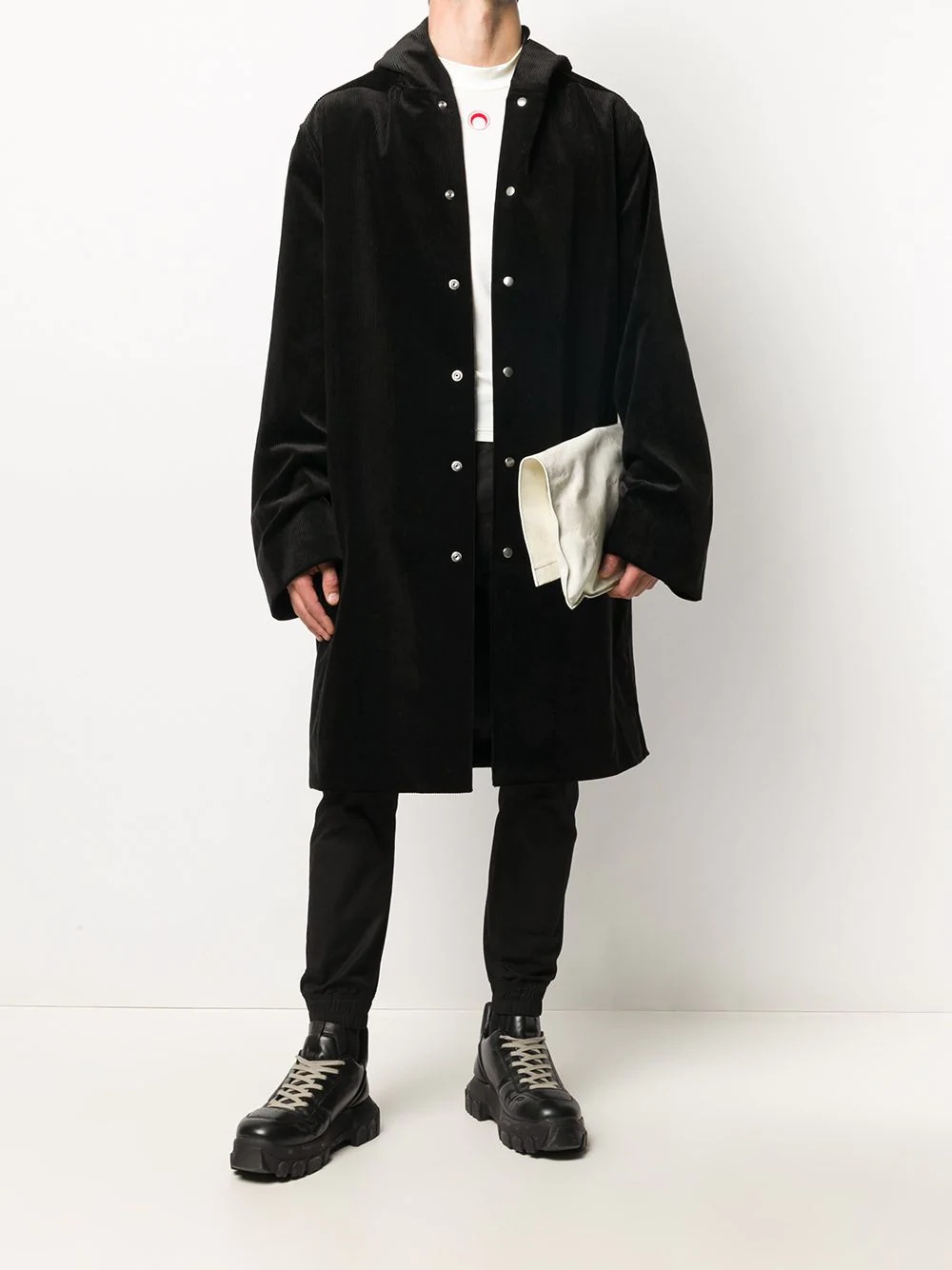 hooded corduroy coat - 2