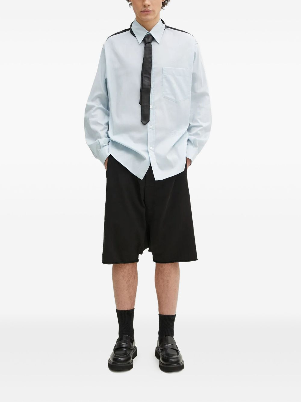 panelled chain-detail shirt - 2