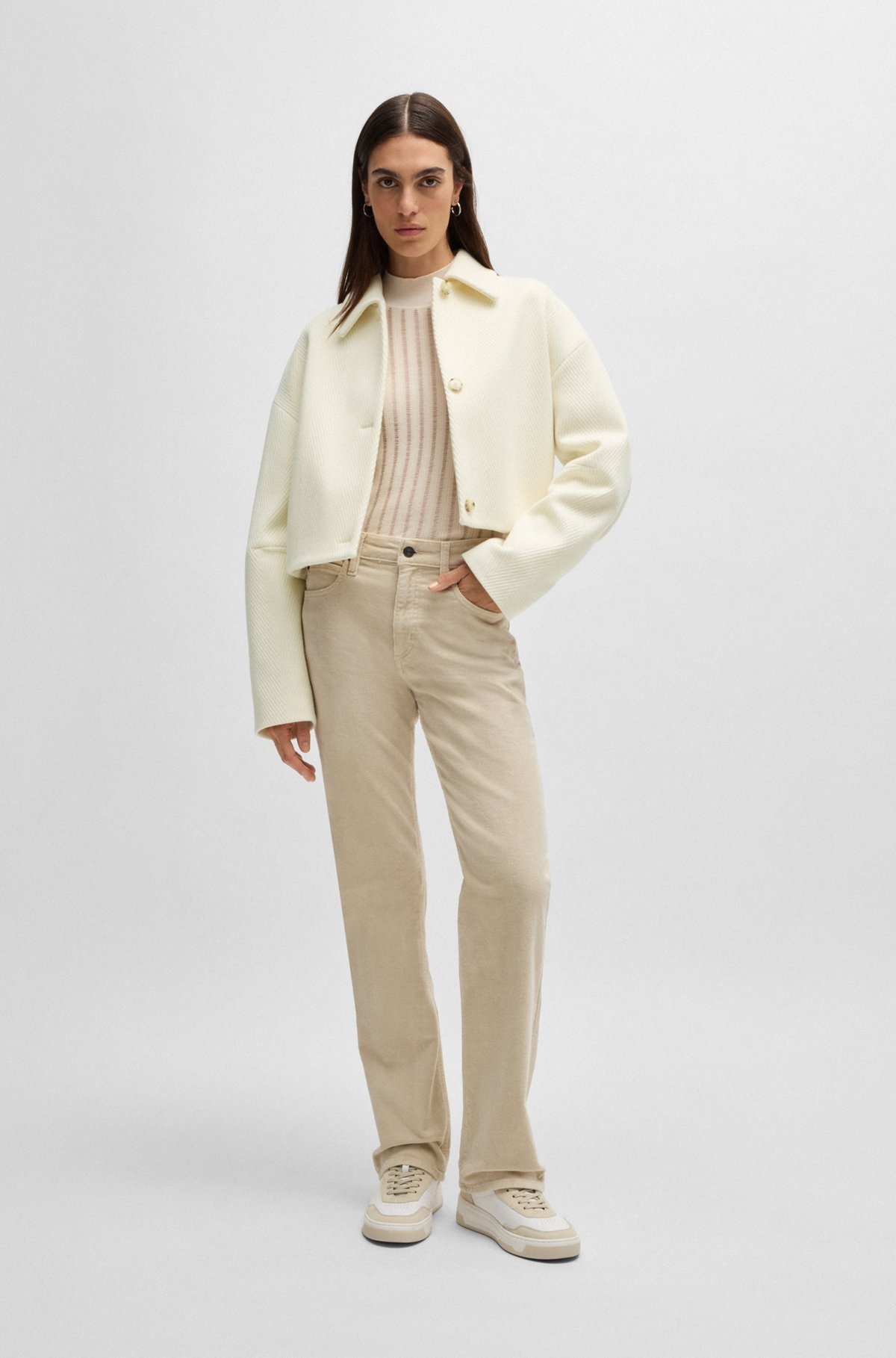 HERRINGBONE JACKET IN A VIRGIN-WOOL BLEND - 3
