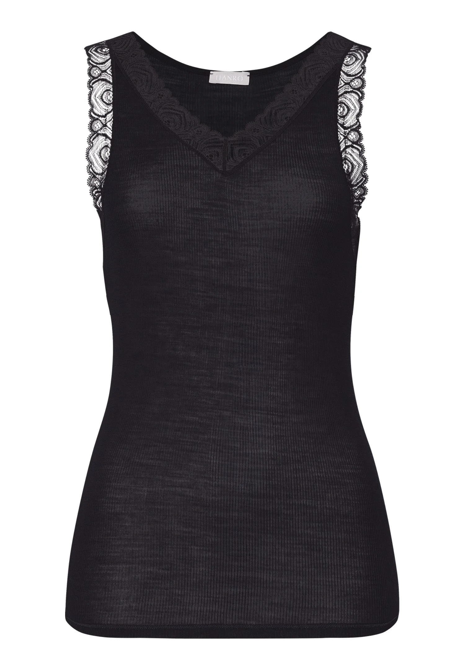 Woolen Lace Lace Trim Wool And Silk Tank Top - 1