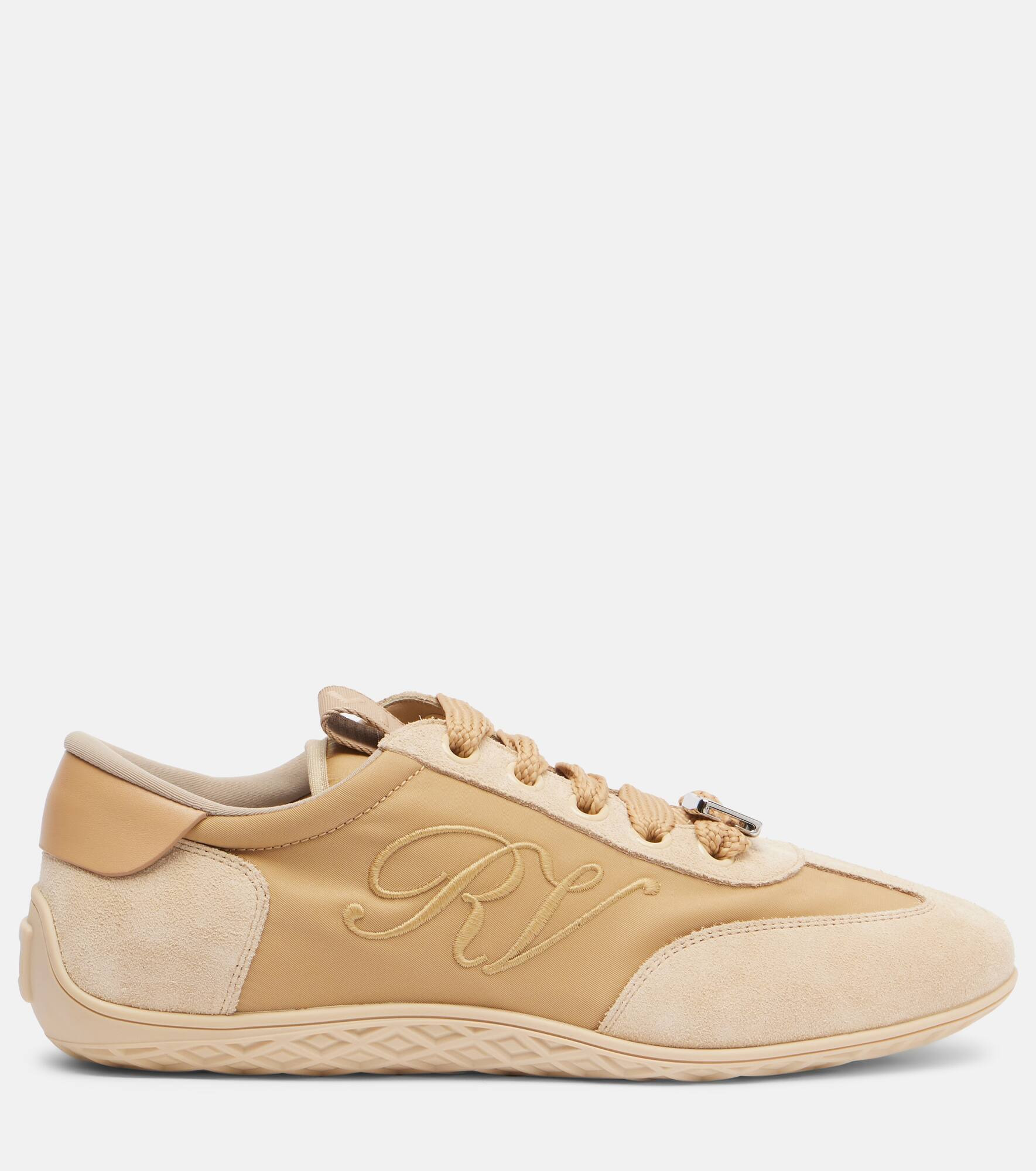 Viv Low leather-trimmed satin sneakers - 4