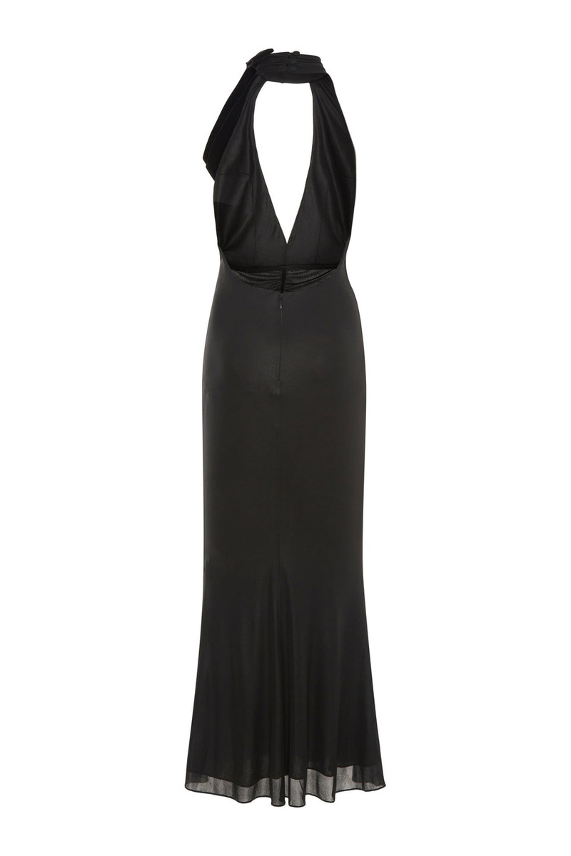 LAMINATED JERSEY EVENING DRESS WITH HALTERNECK 2