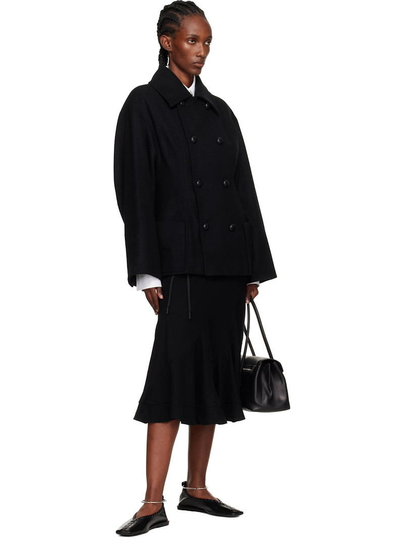 Yohji Yamamoto Black Eringi Midi Skirt outlook