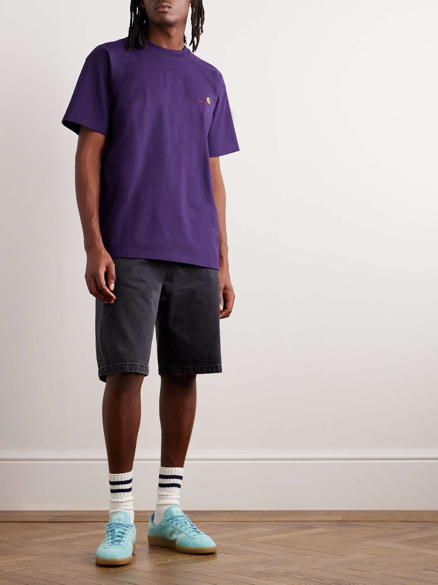 American Script Logo-Embroidered Organic Cotton-Jersey T-Shirt - 2