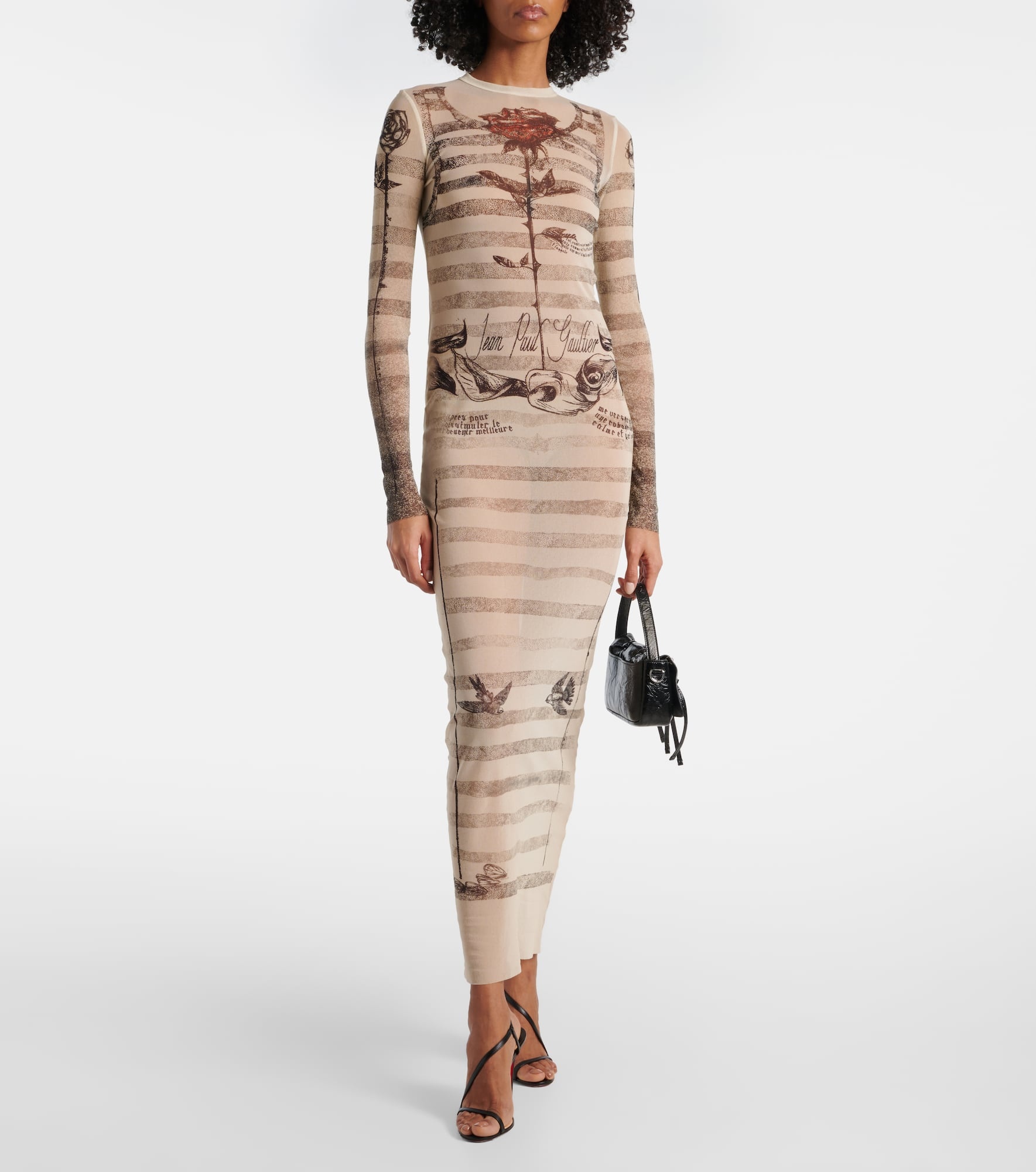 Trompe l’oeil mesh maxi dress - 2