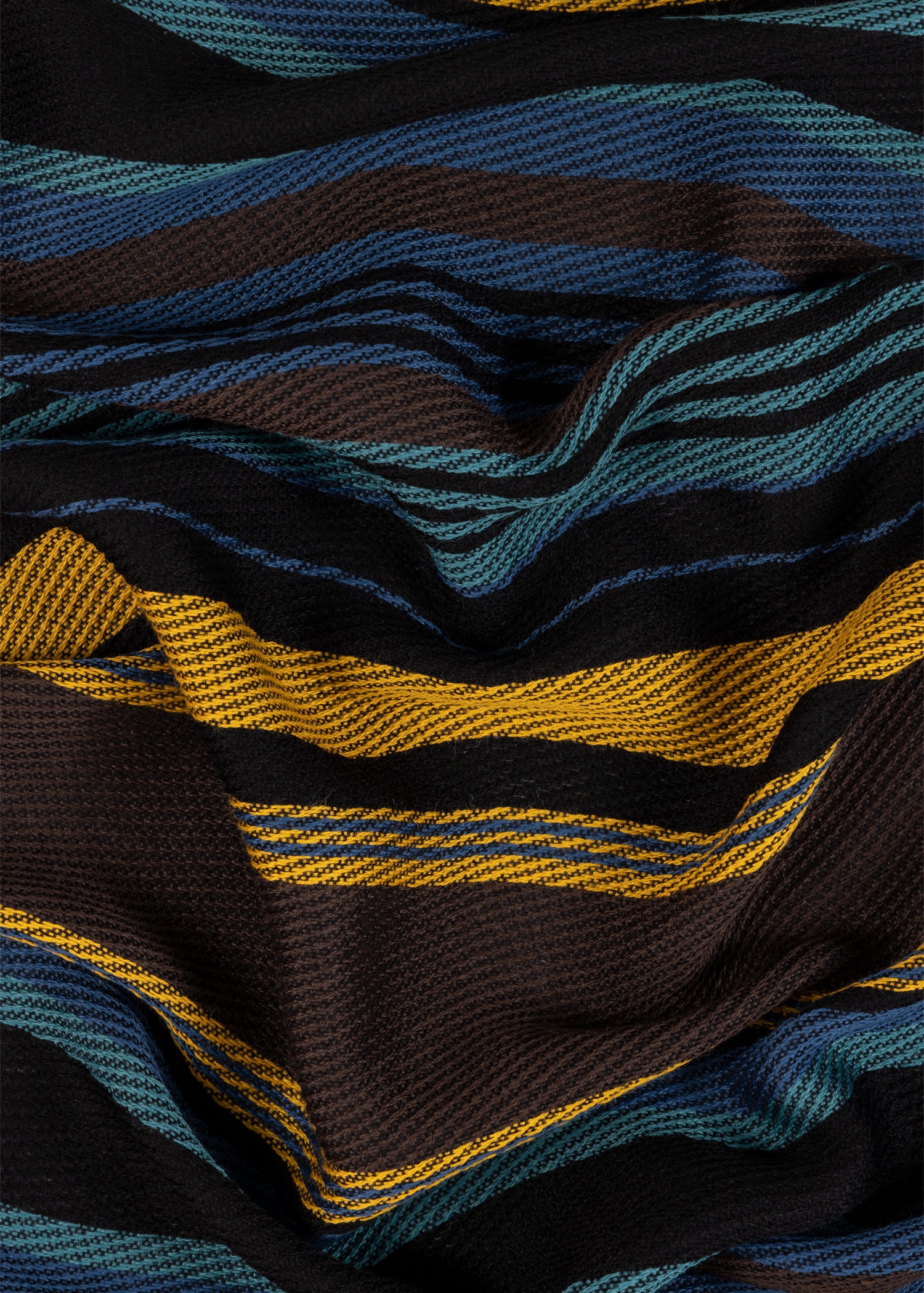 Blue and Yellow Stripe Scarf - 4