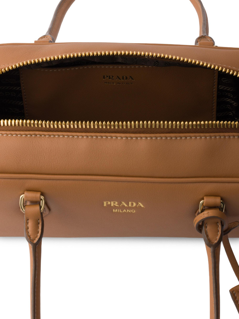 Women's Leather Top-Handle Bag - Brown 4