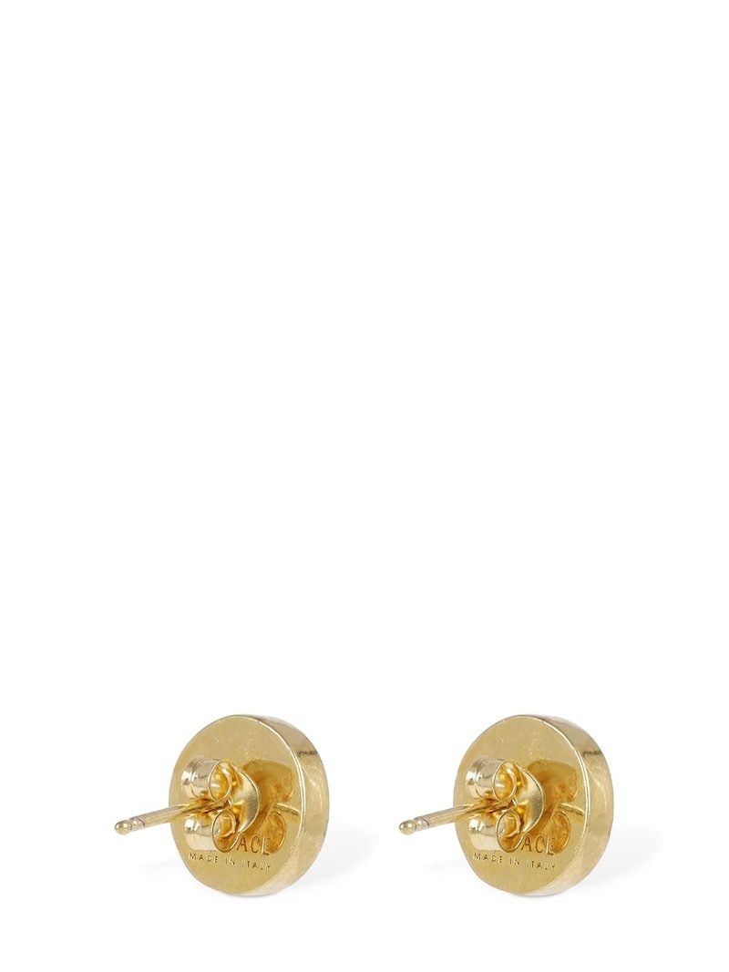 Greek motif & medusa stud earrings - 4