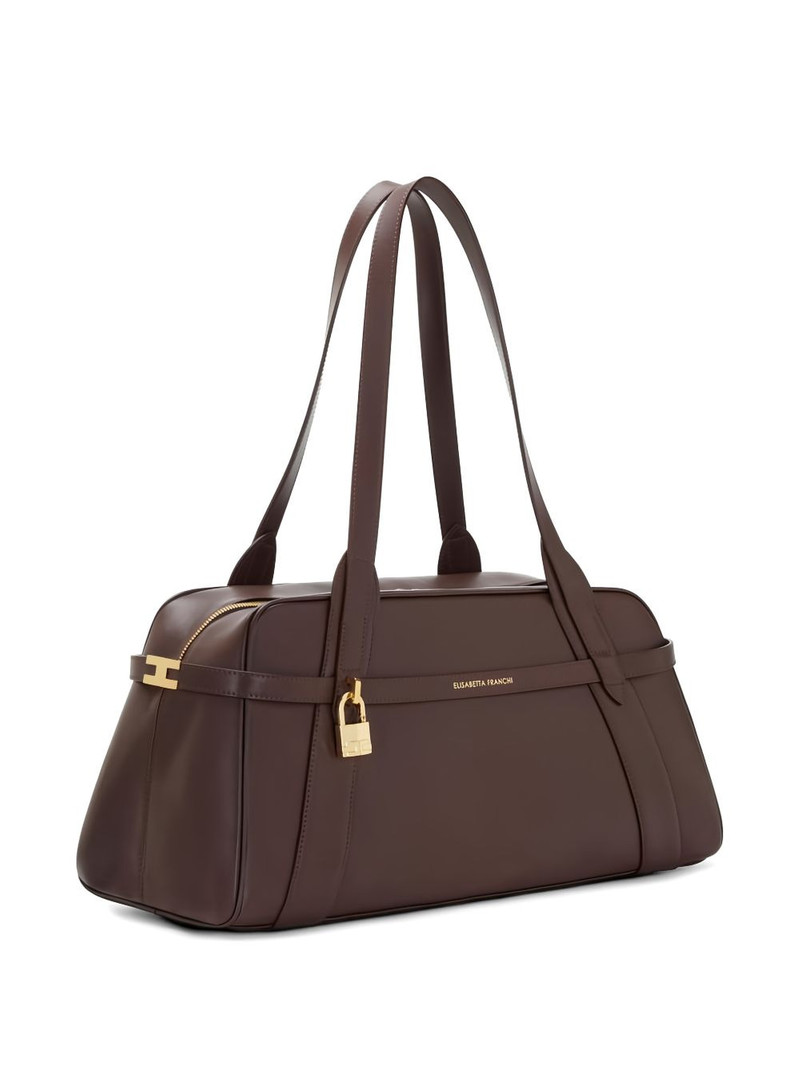 padlock-detail leather shoulder bag 3