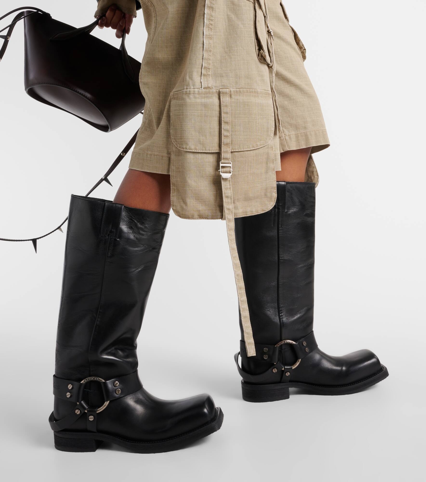 Leather biker boots - 4