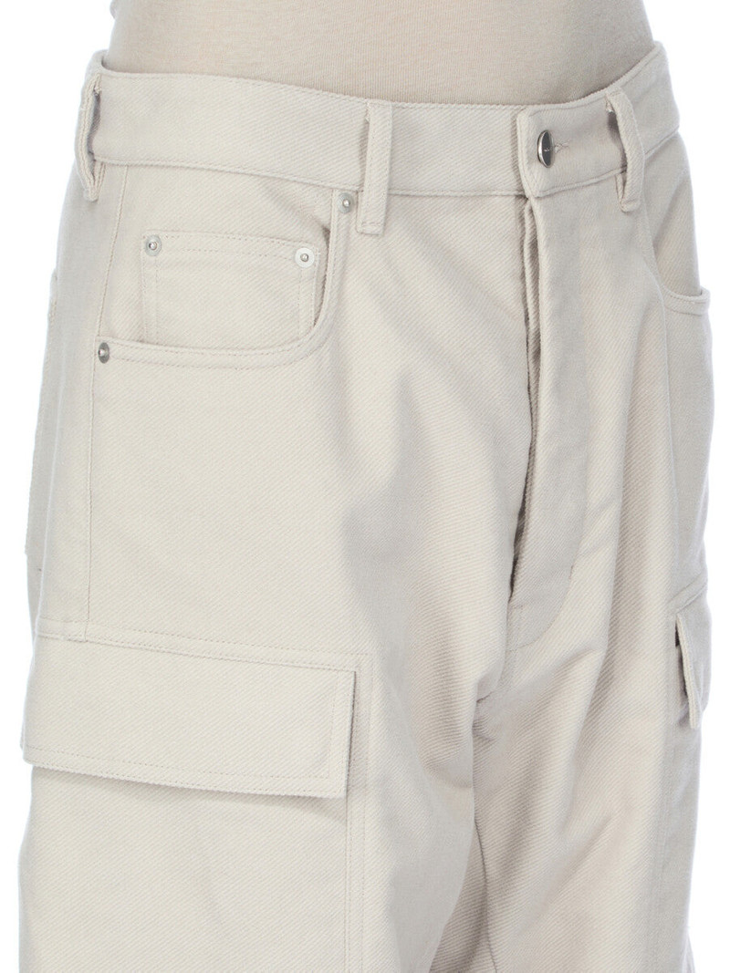 Wide-Leg Cotton-Twill Cargo Trousers Light gray 4