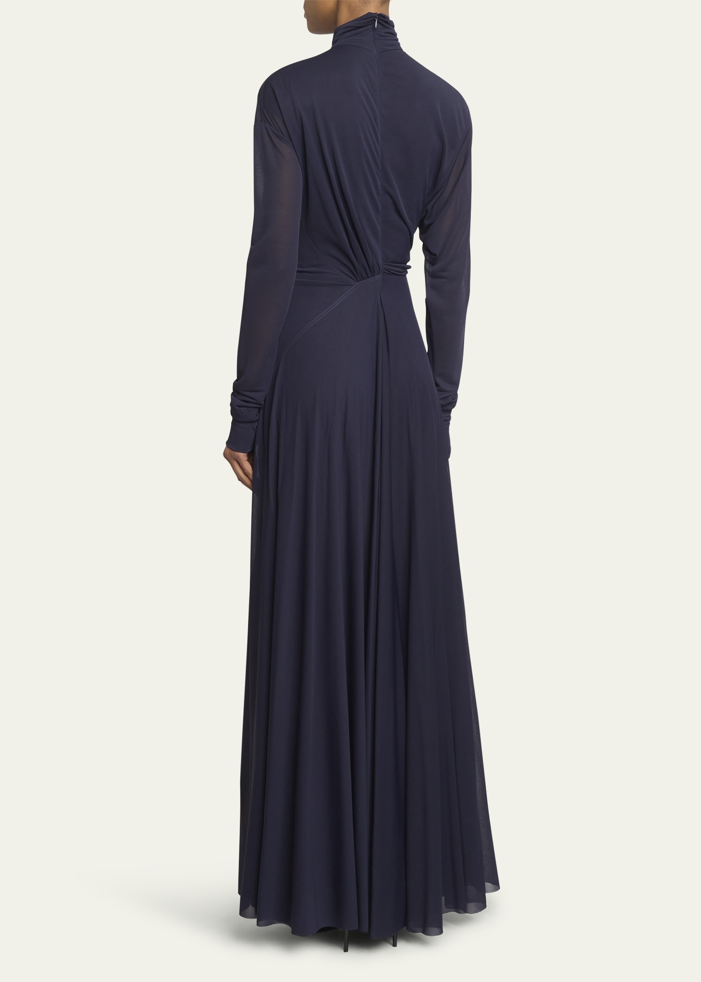 Long-Sleeve Draped Jersey Gown - 3