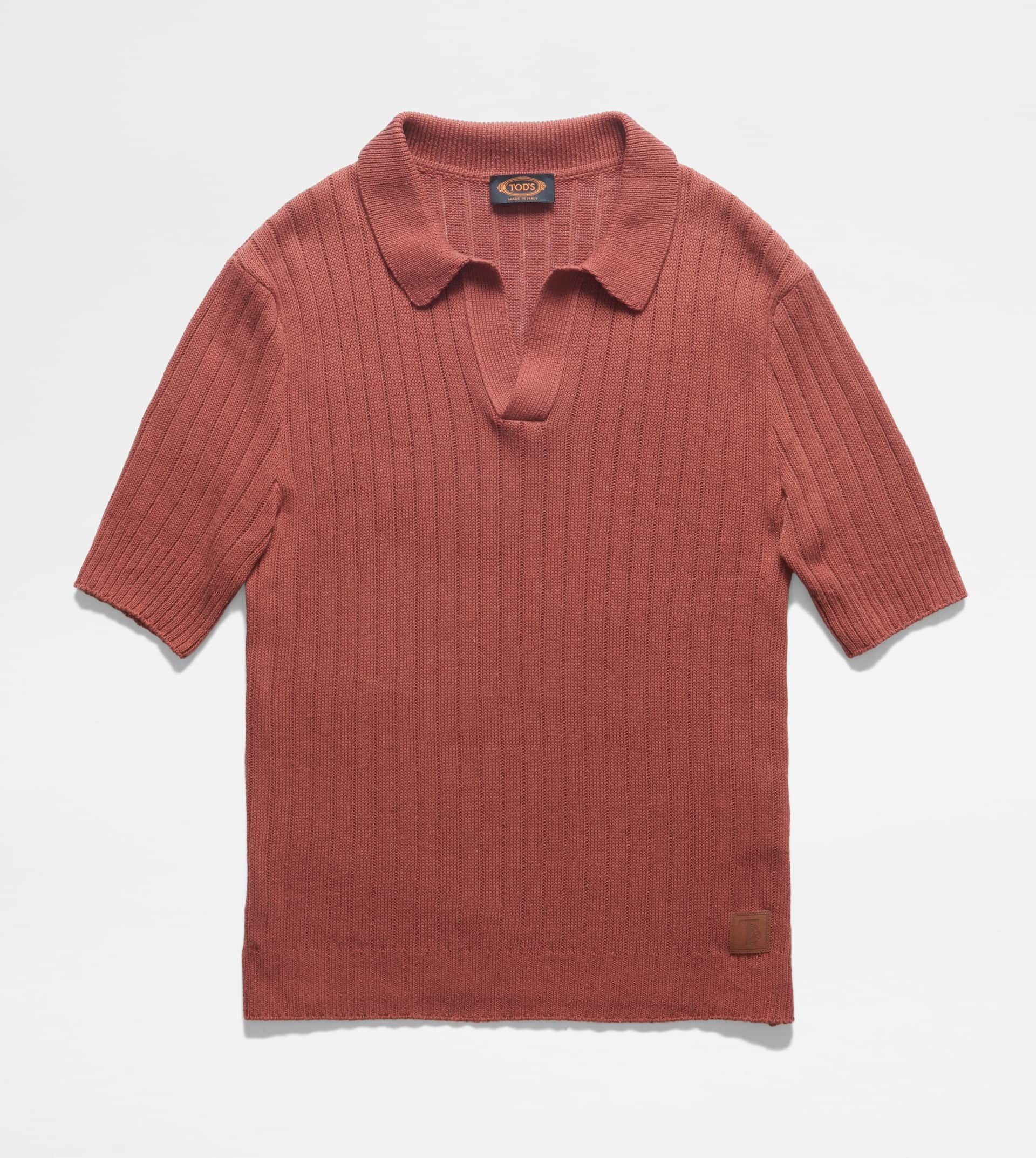 LINEN BLEND POLO SHIRT - ORANGE - 1