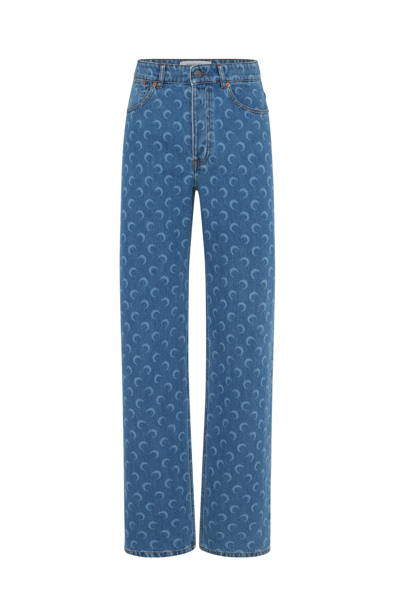 Moon Laser Denim Straight Jeans 1