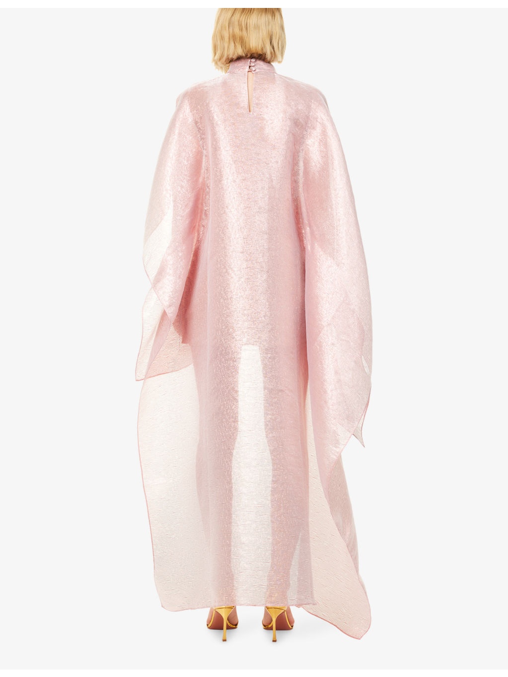 Dallas Band-Collar Woven Kaftan - 4