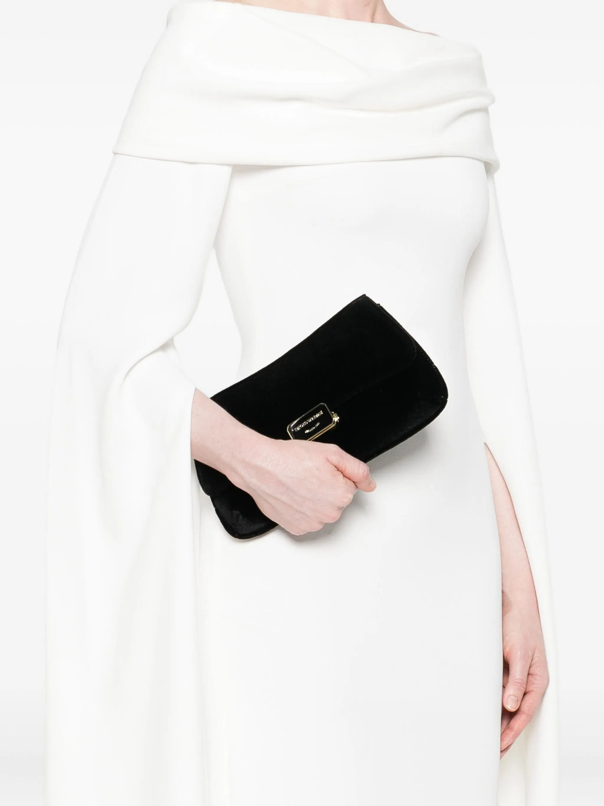 Emporio Armani Velvet Flap Cluth Bag - 3