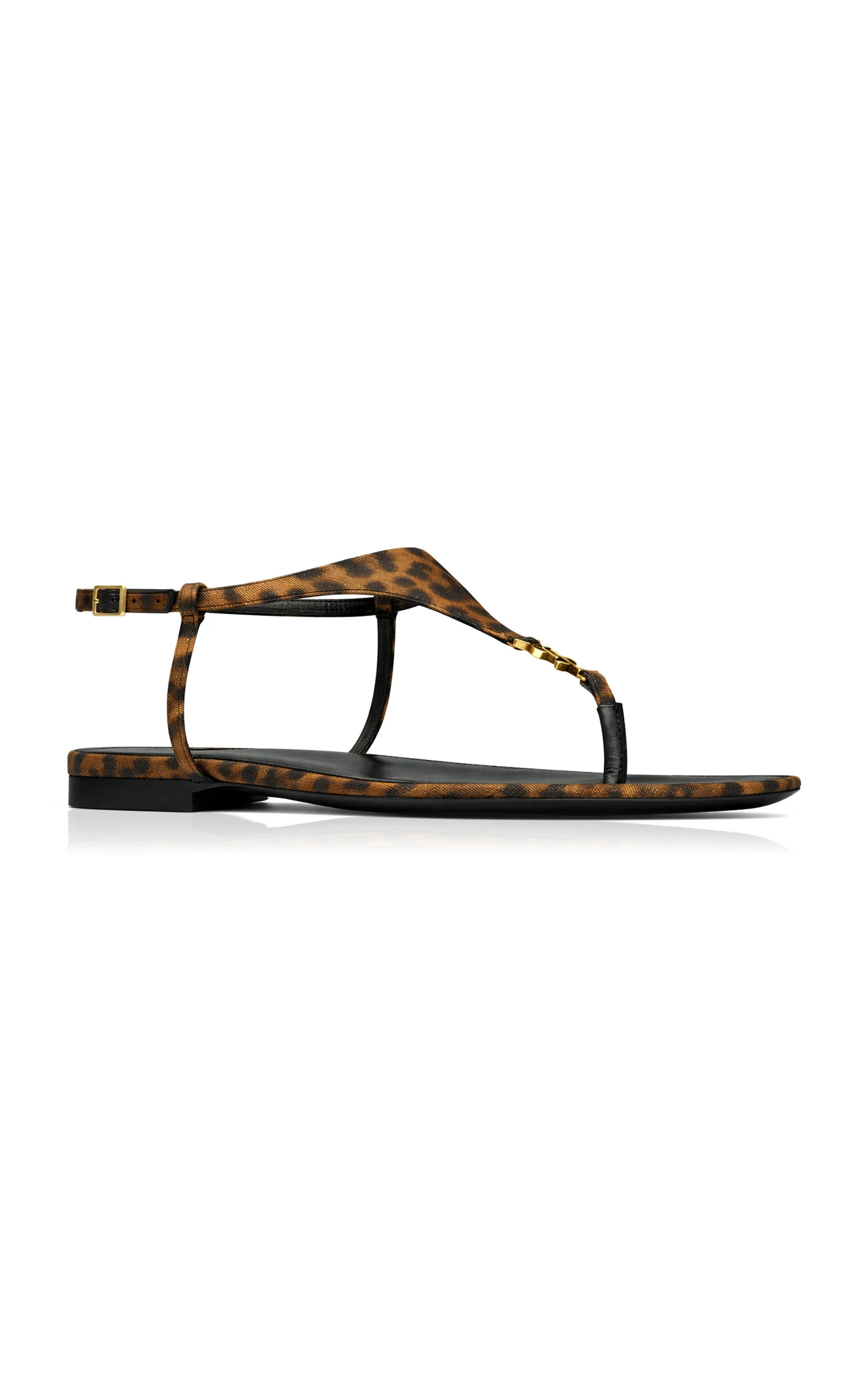 Cassandra Leopard-Print Grosgrain Sandals animal - 1