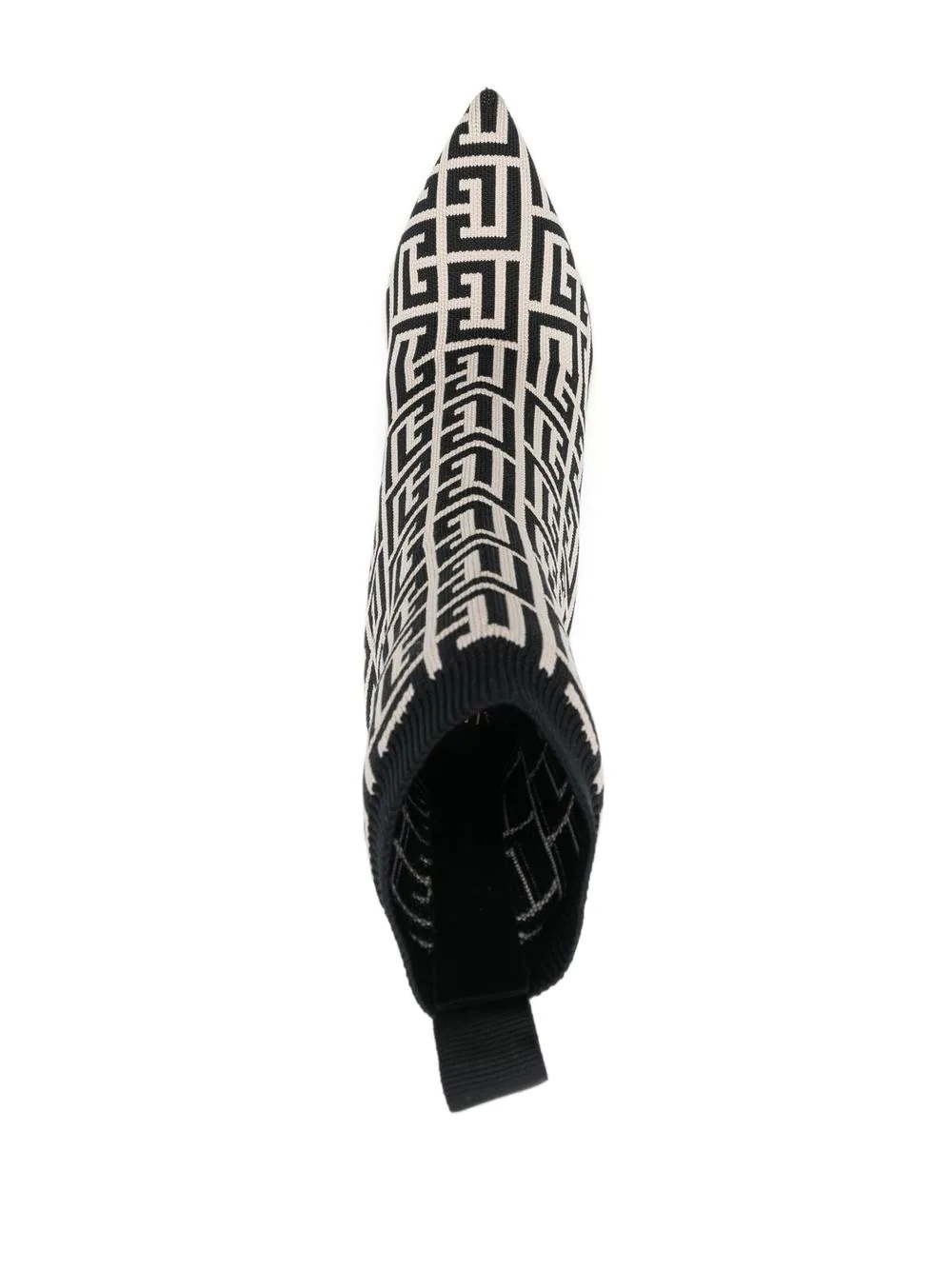 monogram-jacquard pointed boots - 10