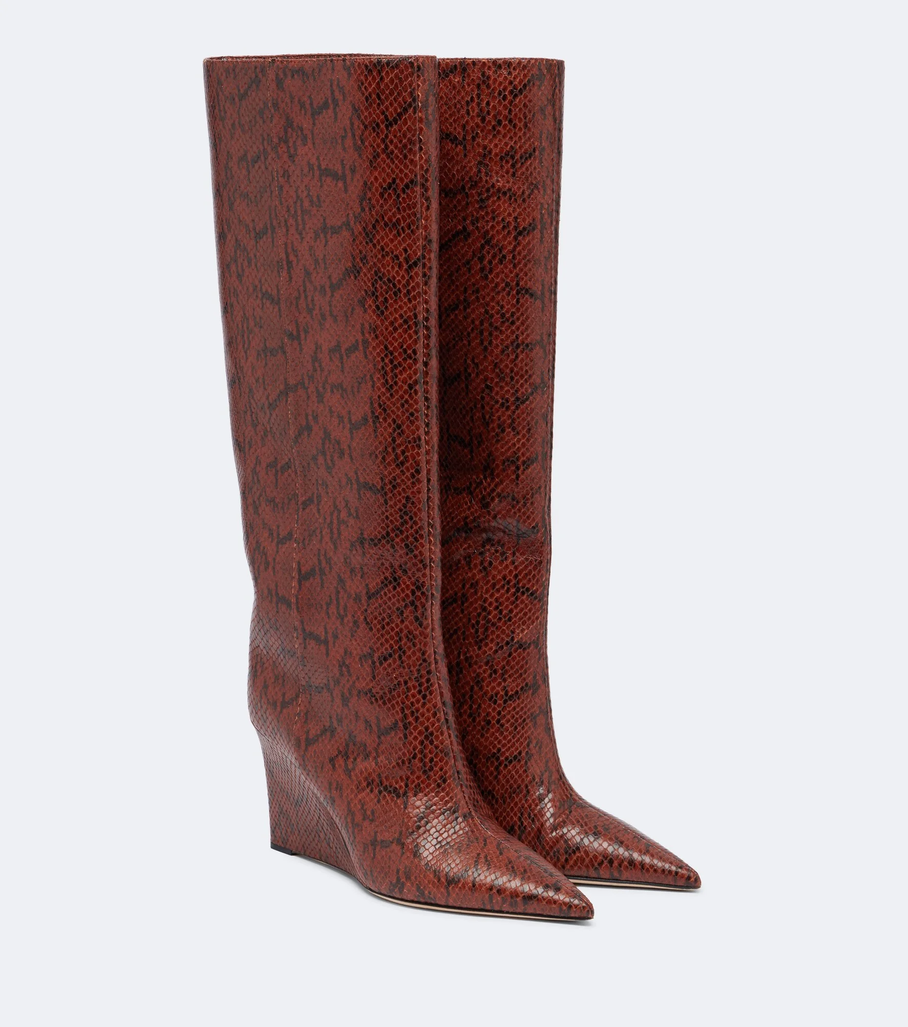 Blake snake-effect leather knee-high boots - 1