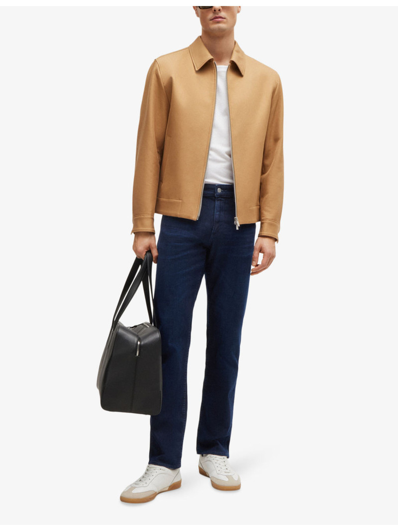 BOSS Leisure regular-fit straight-leg stretch-denim jeans outlook