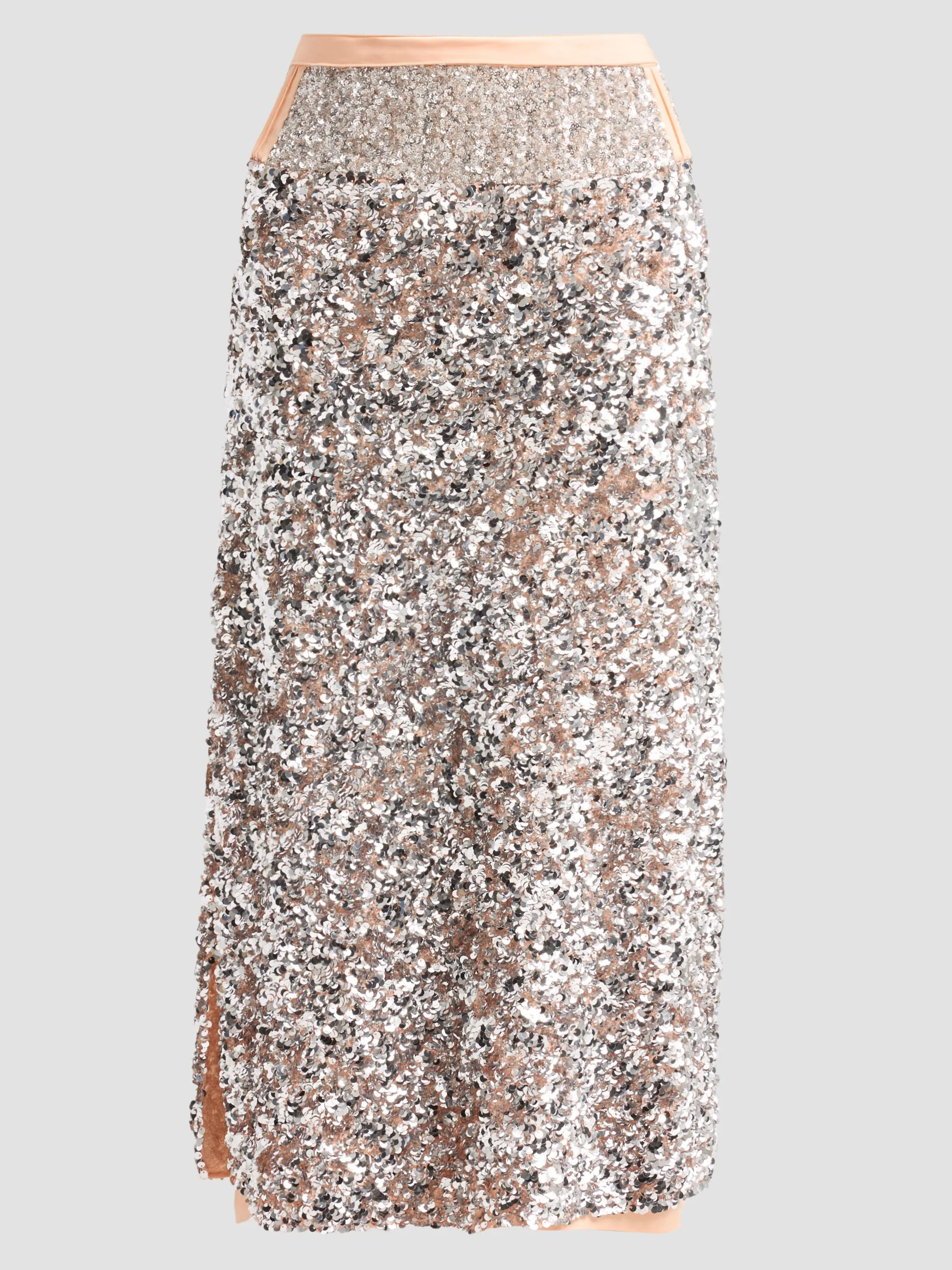 Women's Jupe Sequined Midi Skirt - Silver Peach - 1