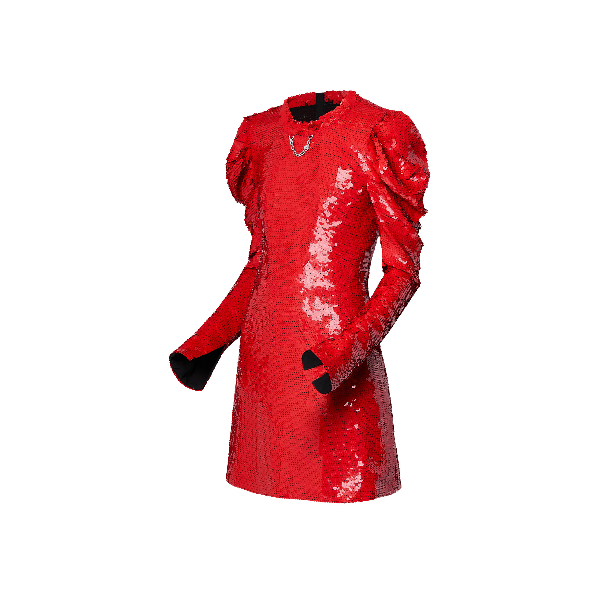 Long-Sleeved Sequin Dress - 2