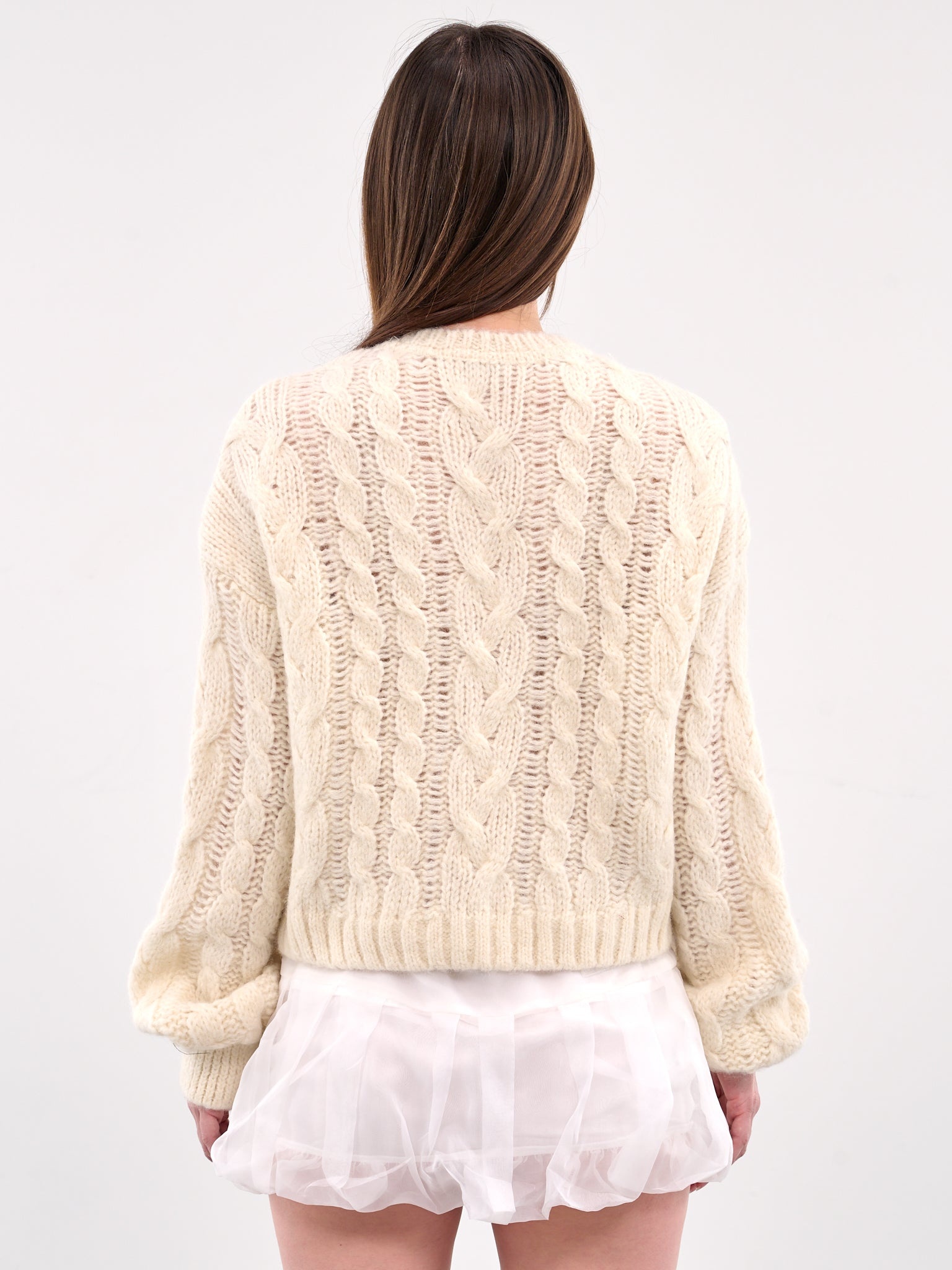 Lace Detailed Cable Knit Sweater - 3