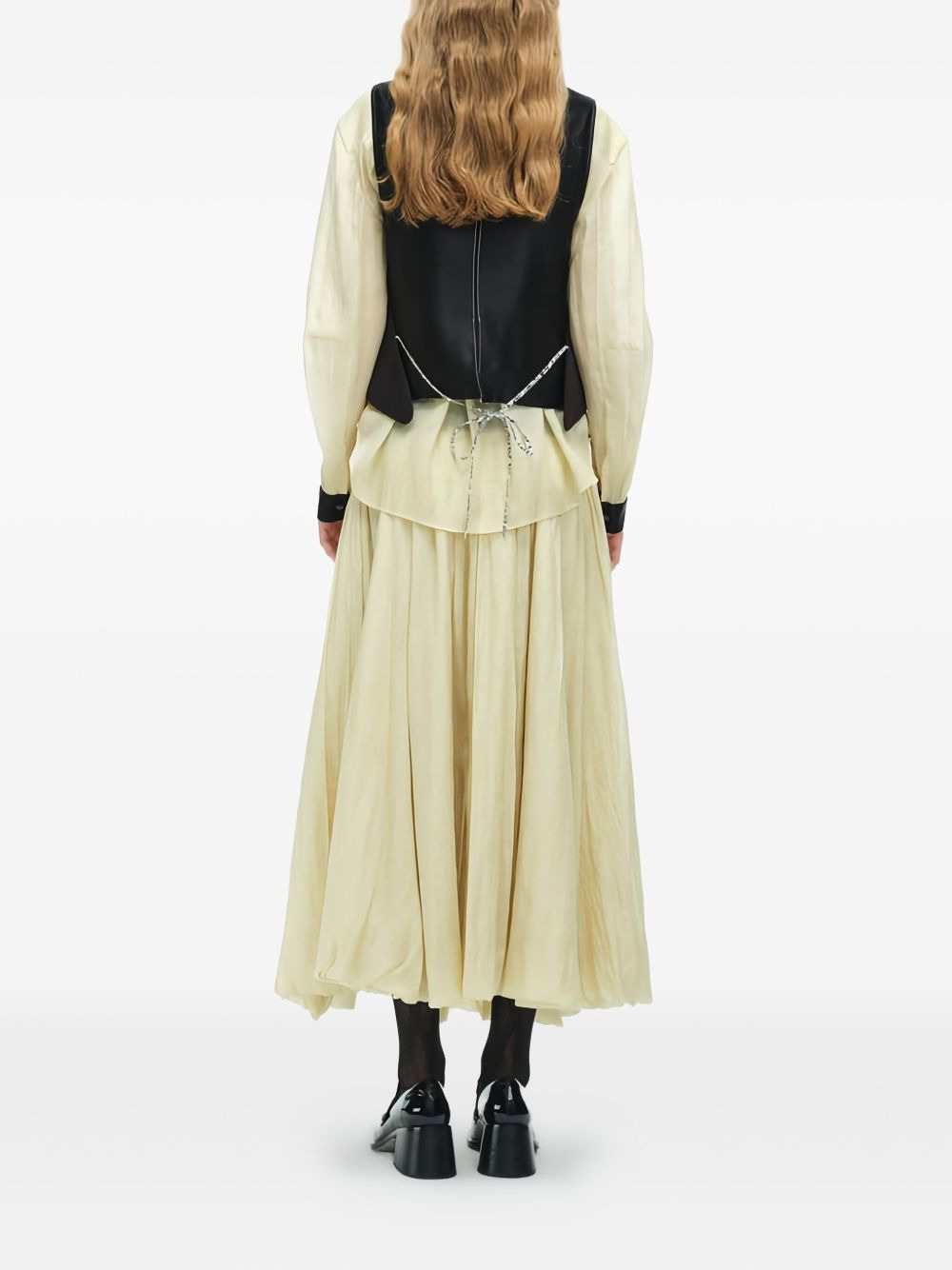 elastic-waistband gathered skirt - 3