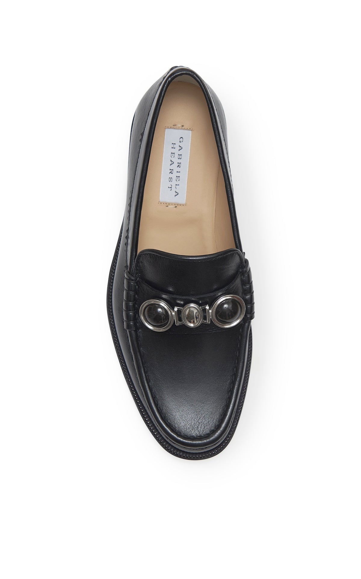 Melchora Stone Loafer in Black Leather - 4