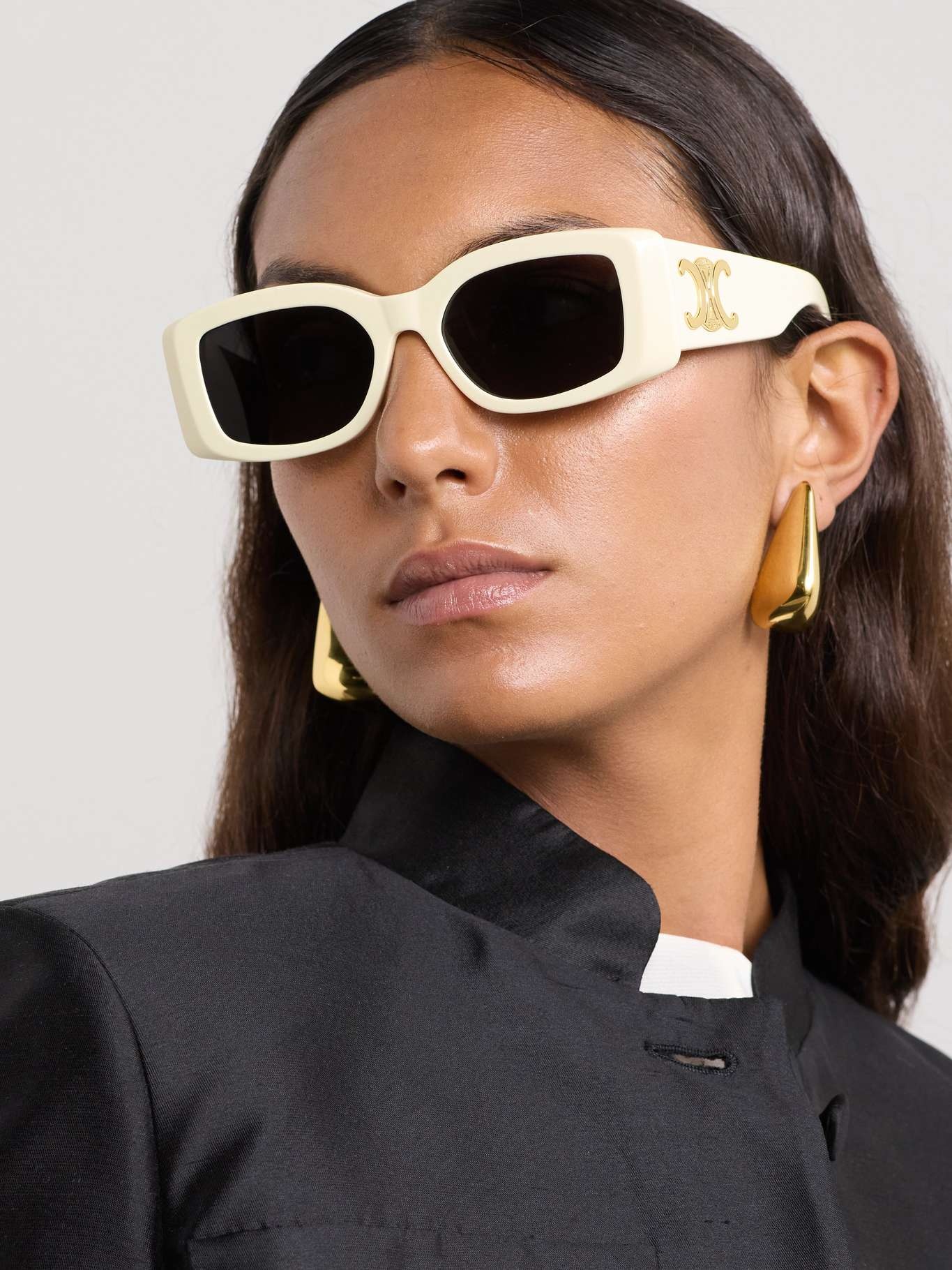 サングラス Celine \"Triomphe XL 01\" sunglasses Triomphe XL 01 rectangular sunglasses in black - Celine