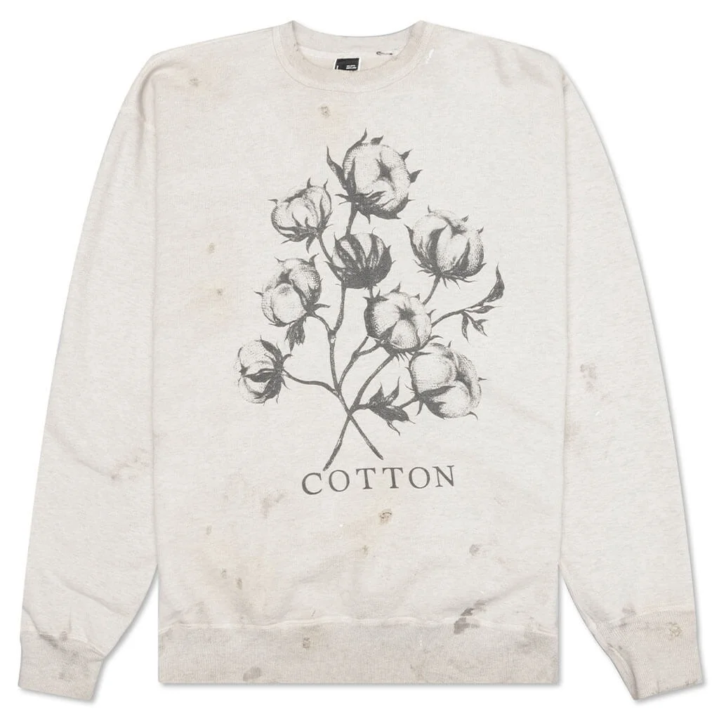 Floral Screenprint Graphic Sweatshirt Grey - 1