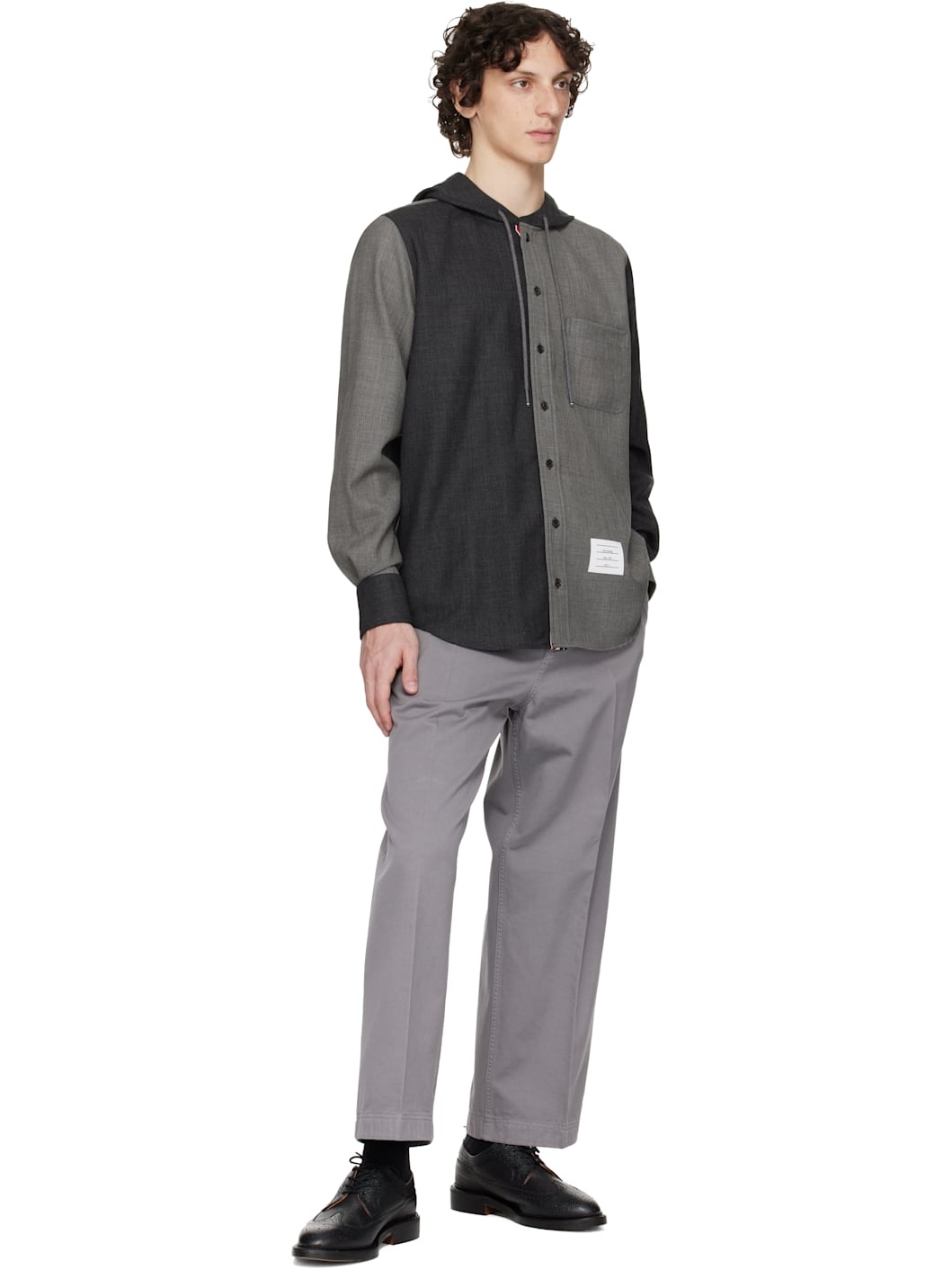 Thom Browne FRESCO FUNMIX HOODED SHIRT | REVERSIBLE