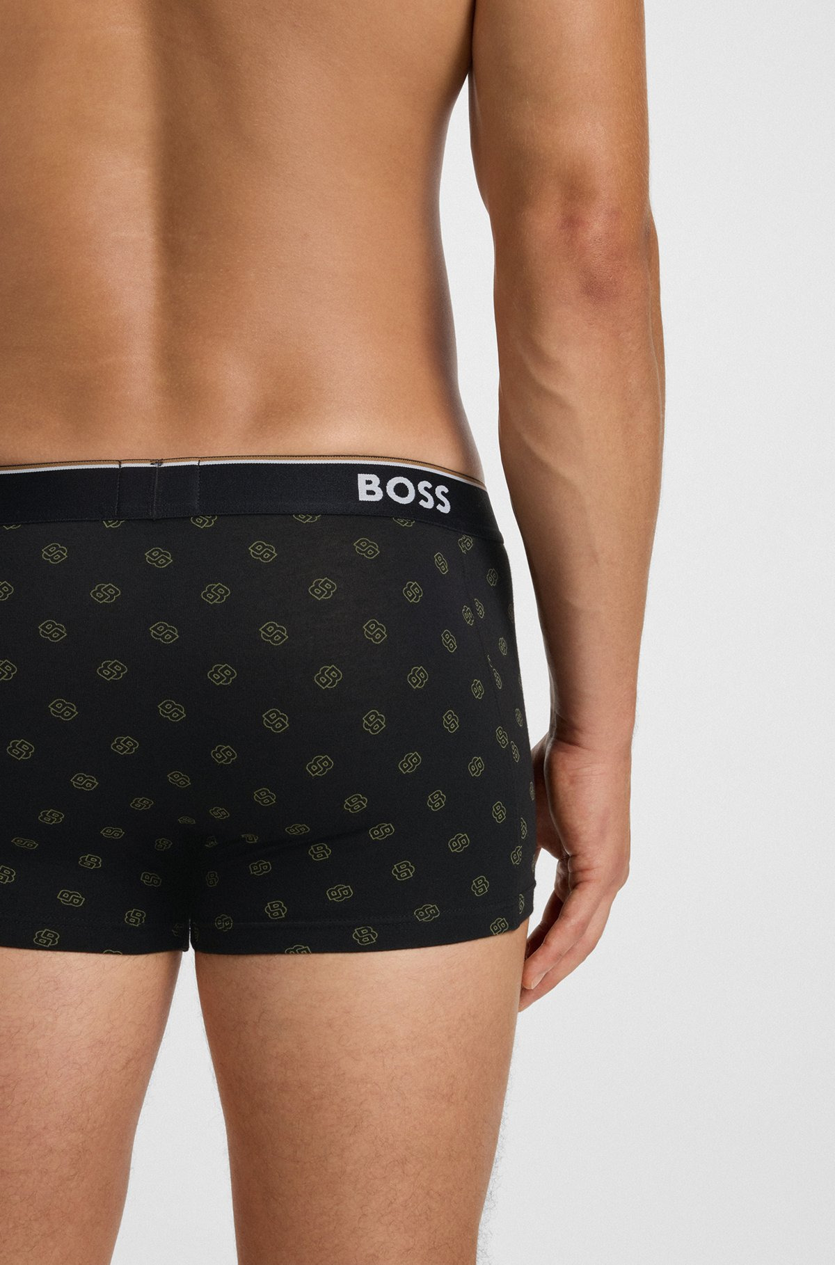 THREE-PACK OF STRETCH-COTTON TRUNKS WITH LOGO WAISTBAND - 5