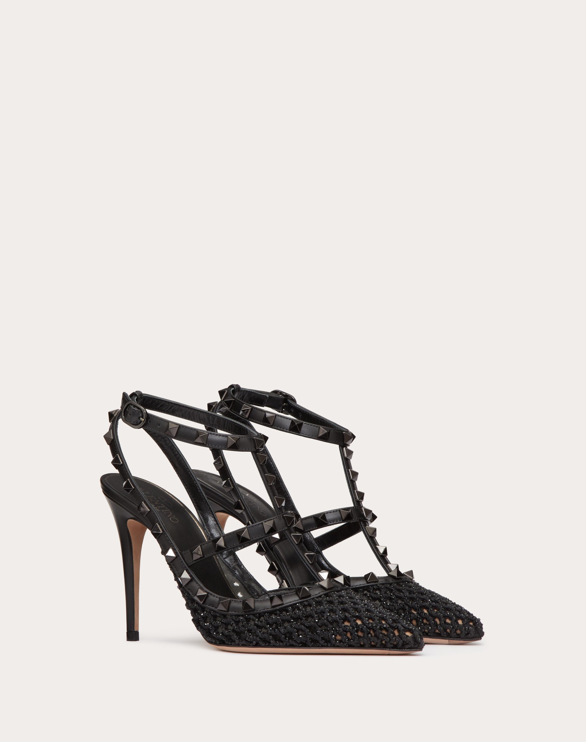 ROCKSTUD MESH PUMP WITH CRYSTALS AND STRAPS 100MM - 2