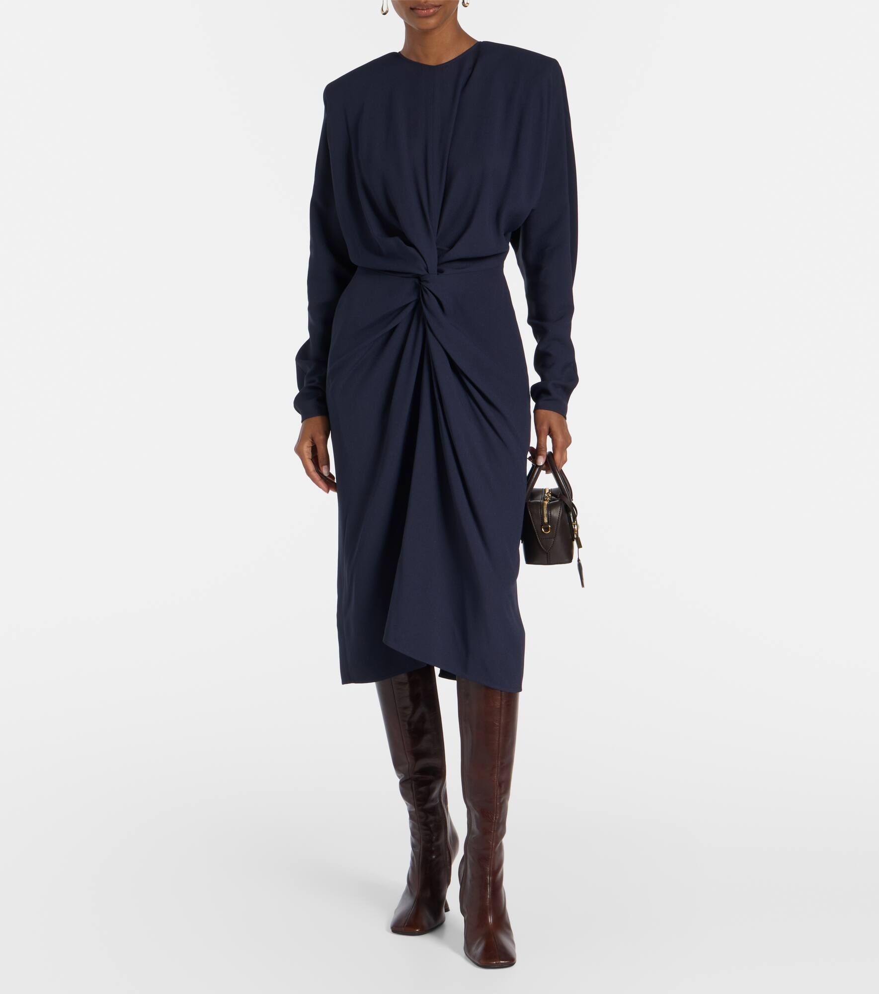 Gathered satin midi dress - 2