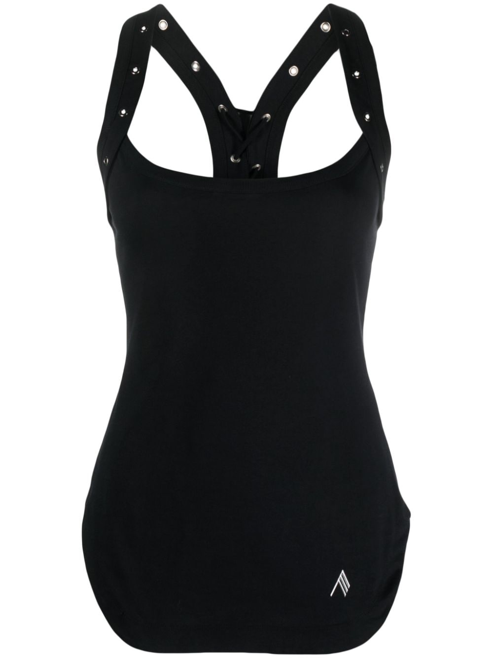 lace-up racerback tank top - 1