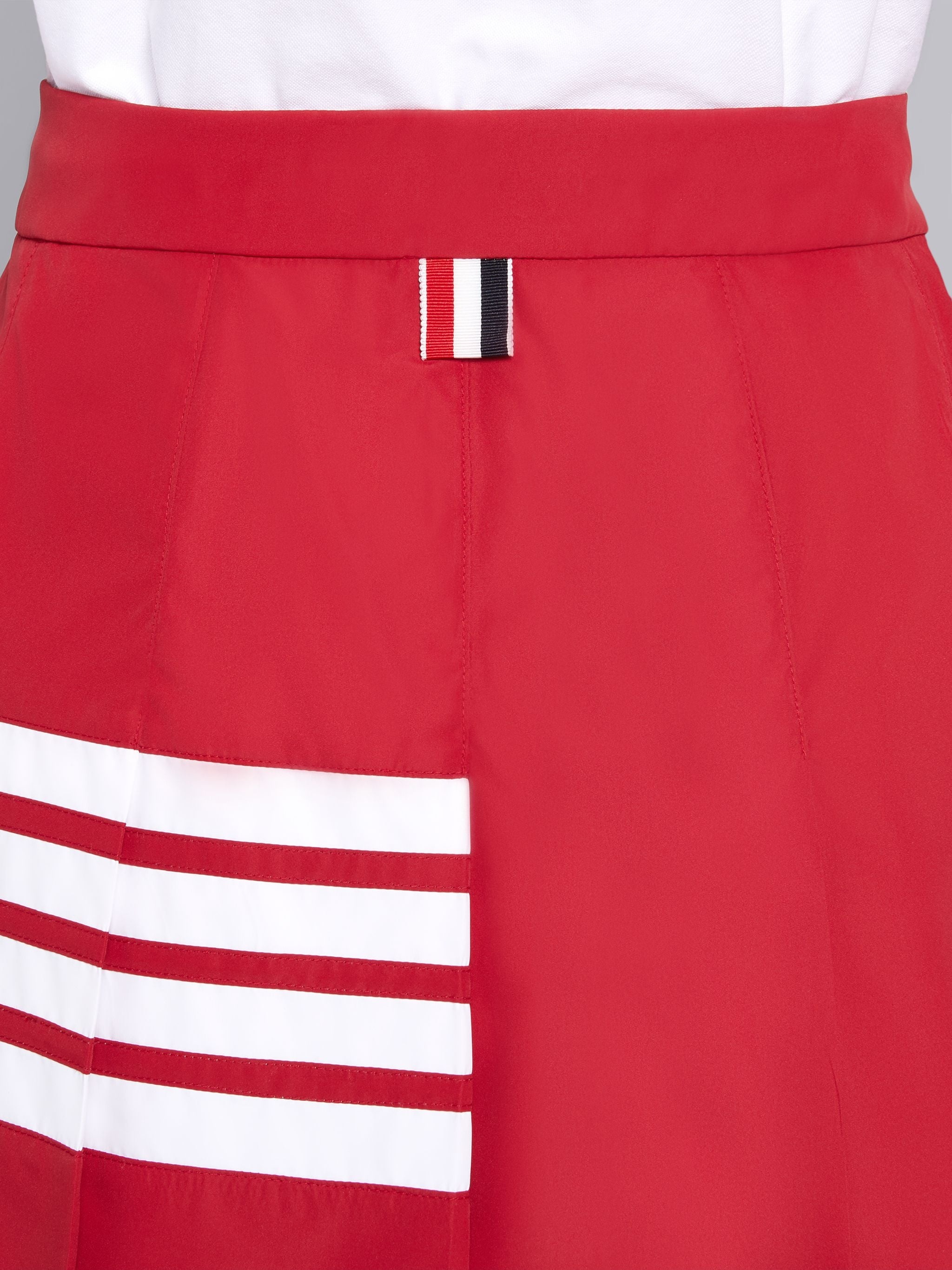 Red Flyweight Tech Pleated 4-Bar Mini Skirt - 6