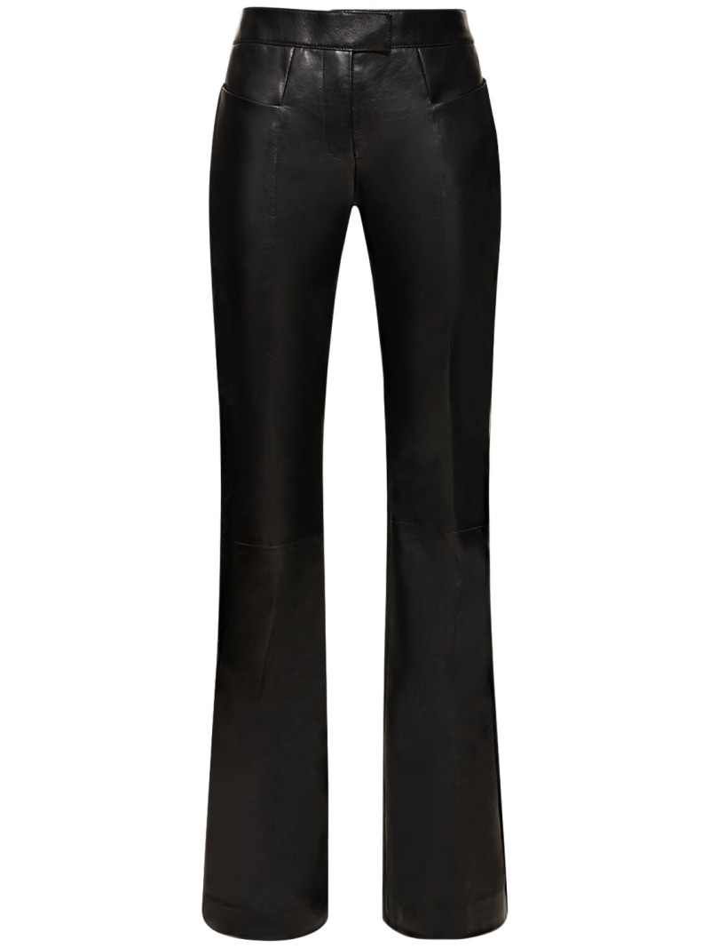 Flared low rise leather pants - 1