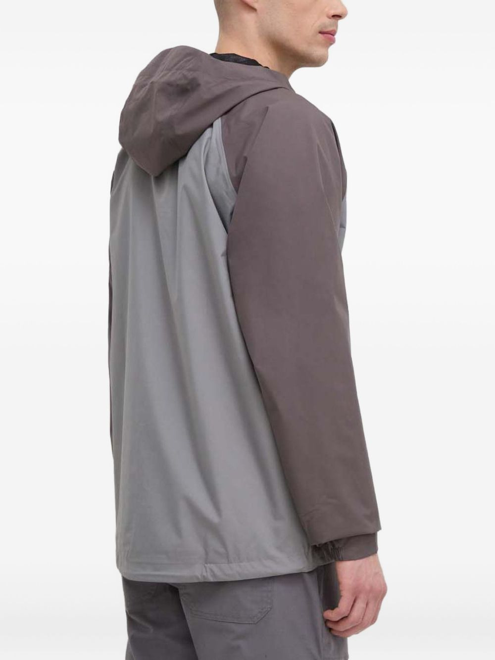 hooded colour-blocked jacket - 3
