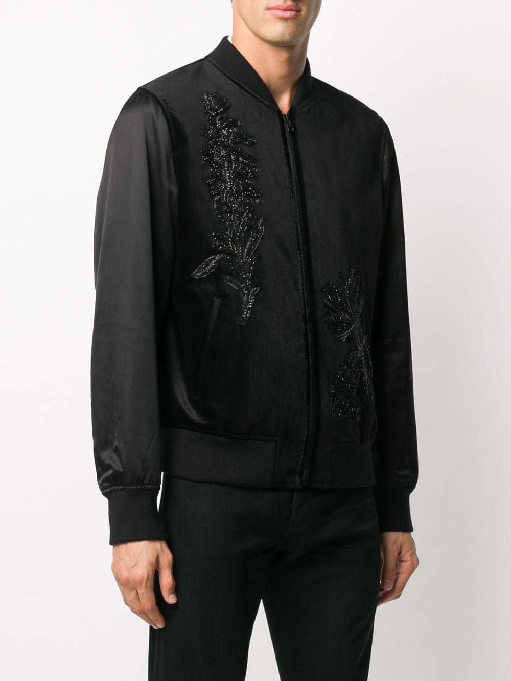 SEQUIN-EMBELLISHED FLORAL BOMBER - 2
