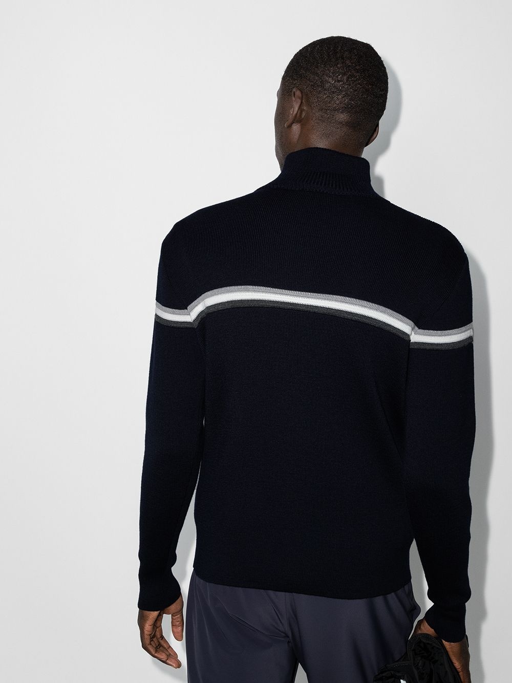 stripe detail zip-up jumper - 3