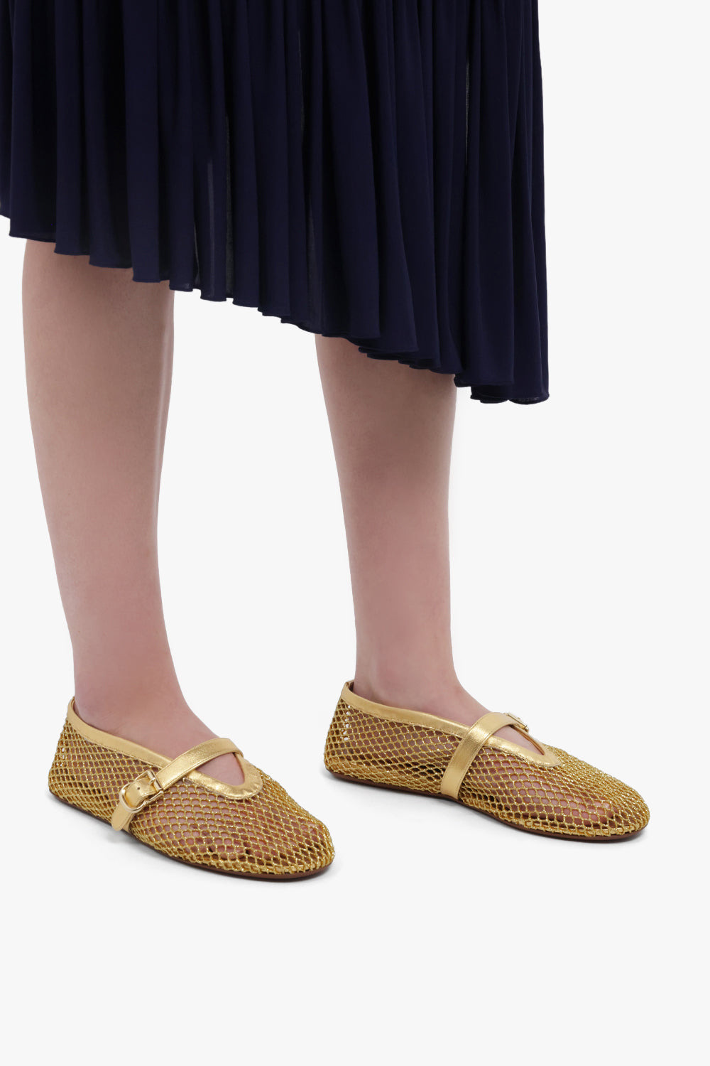 FISHNET MESH BALLET FLAT | GOLD - 6