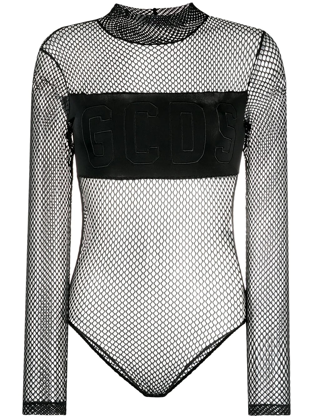 mesh mock neck bodysuit  - 1