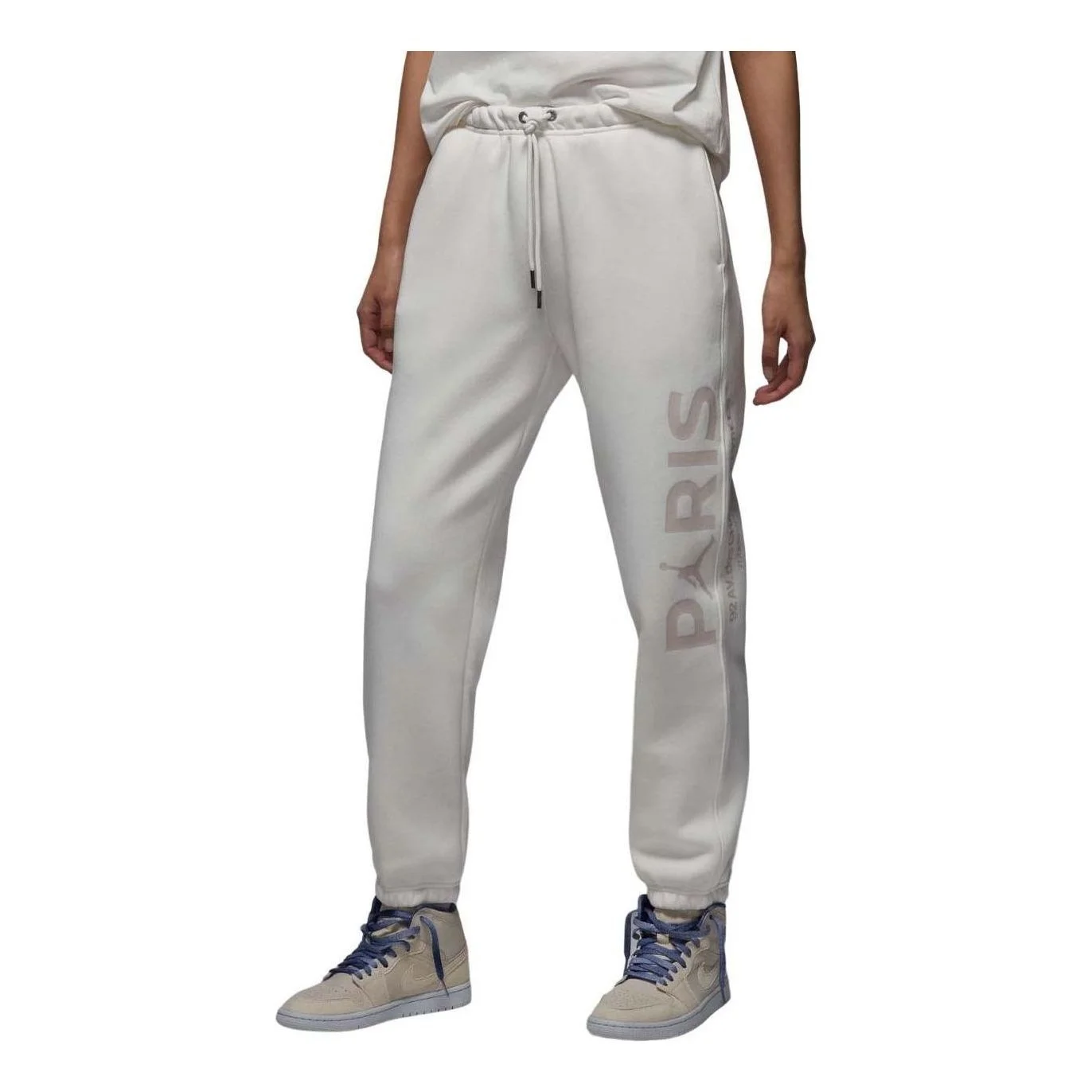(WMNS) Air Jordan Paris Saint-Germain Brooklyn Fleece Pants Asia Sizing 'Sail' FV7765-133 - 1