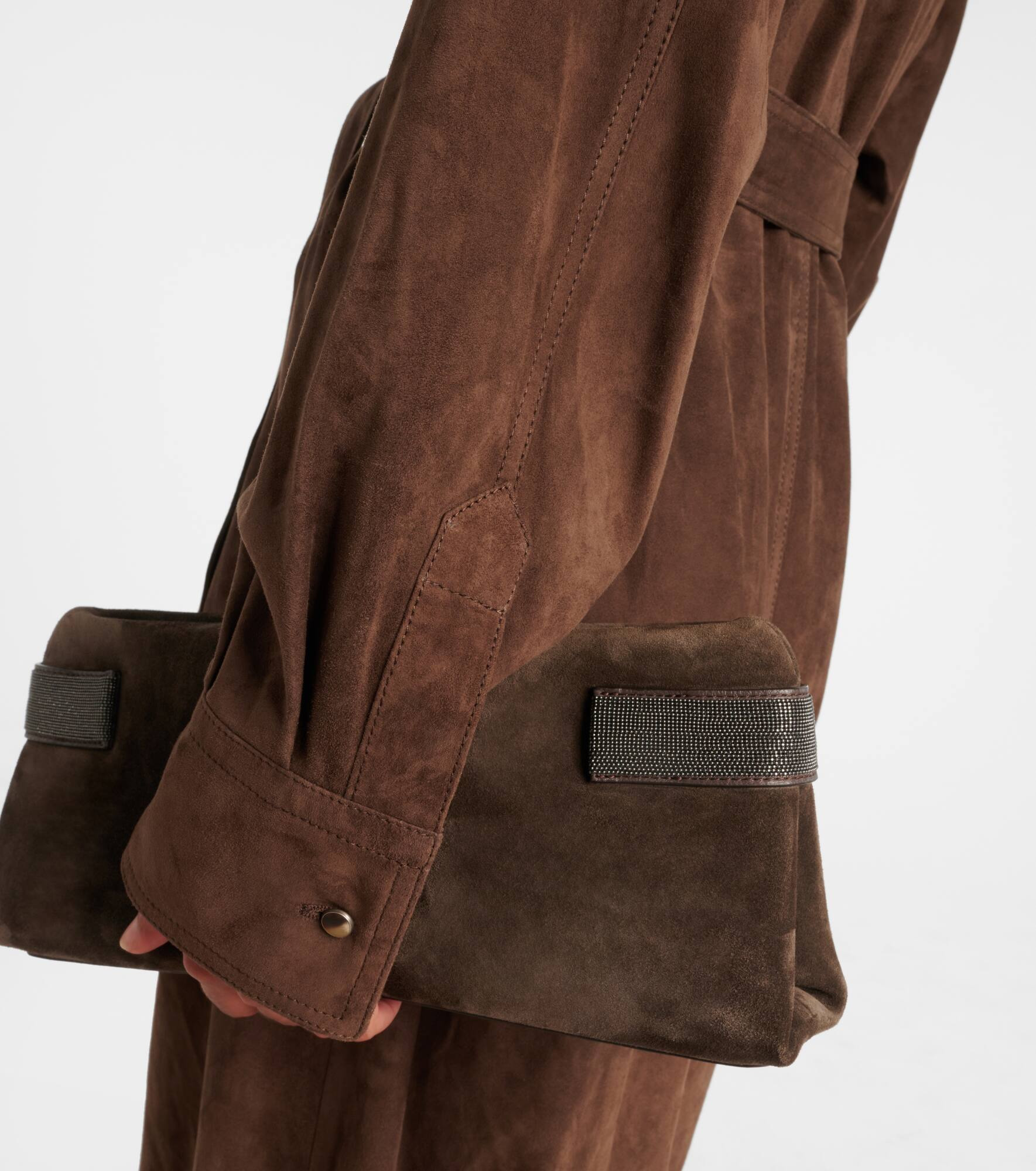 Monili belted suede shirt dress - 6
